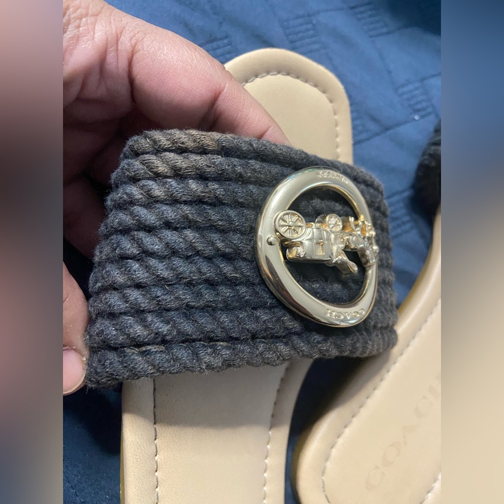 COACH Women's Black JOLIE ROPE Slide Sandals - Picture 2 of 4